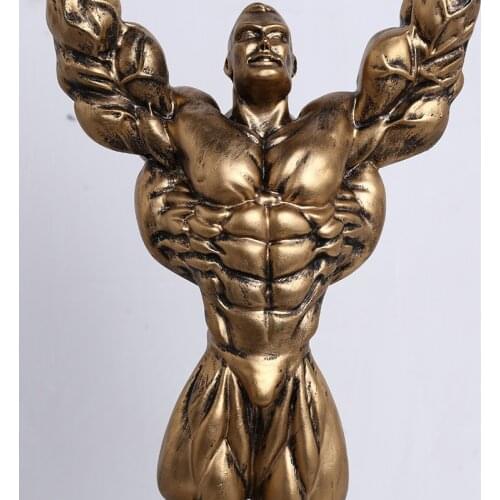 Big size 43cm male Bodybuilding Trophy Boxing Champion male Model Medal Award Trophy Home Furnishing Sports Souvenir Gifts Souve