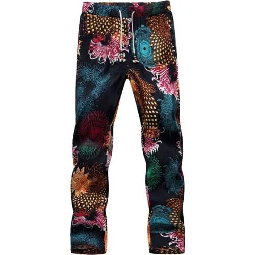 Summer Man Lace-up Ankle Length Flower pants Size S M L XL 2XL 5XL 6XL Fashion Business Men Leisure Popular Cool and Comfortable