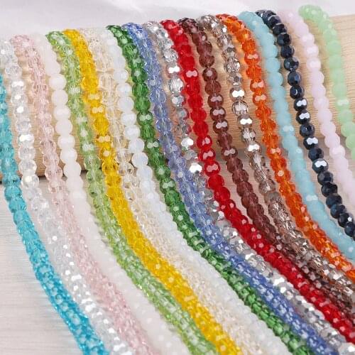 100pcs/lot 4mm 6mm Rondelle Austria Crystal Beads Faceted Glass Beads Loose Spacer Beads For DIY Jewelry Making