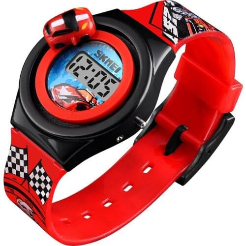 Cartoons Car theme fashion Childrens digital electronic watch Cartoons Childrens creative watches student boy Car watch