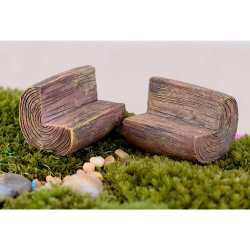 Sofa Chair Doll House Miniatures Lovely Cute Fairy Garden Gnome Moss Terrarium Decor Crafts Bonsai Fairy Garden Bench Model