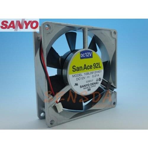 For Sanyo 109L0912H401 9025 9225 12V 0.21A 2P aluminum metal Frame Server inverter cooling fan