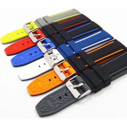 Two-color silicone watch band New sports sweat-proof waterproof watch strap 20\22\24\26mm watch accessories