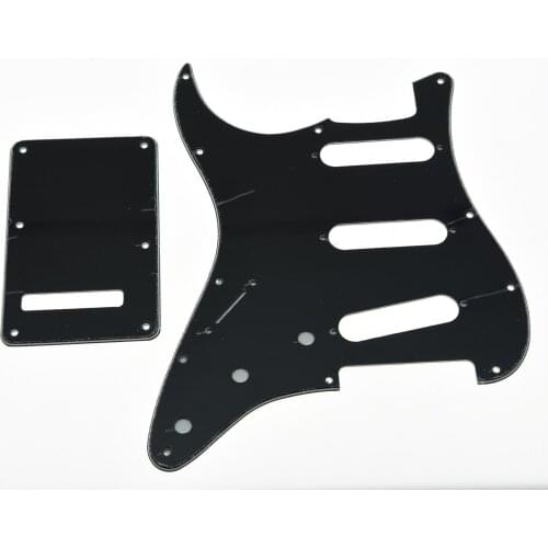 KAISH Lefty ST SSS Pickguard,Left Handed Trem Cover Set Black 3 Ply
