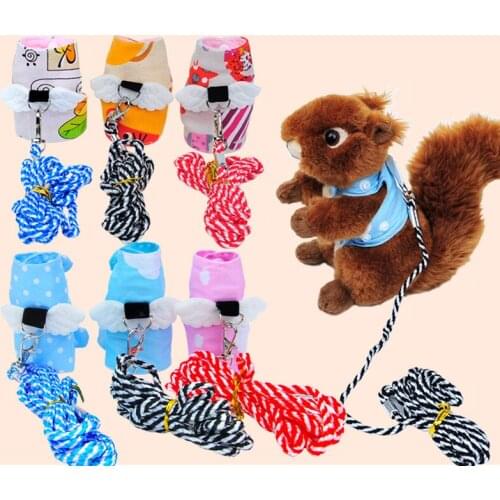 Small Pet Squirrel Vest Harness Leash Rabbit Squirrel Hamster Chest Back Leash Vest Chest Strap Leash