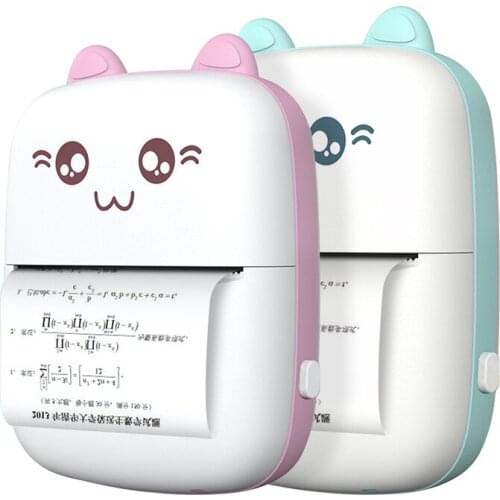 Mini Portable Thermal Printer Photo Pocket Printer Printing Wireless Bluetooth Printer with 3PCS Printing Paper For Android Ios