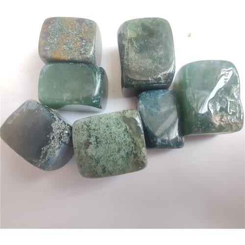 Natural Ocean Grass Agate Plant Aquatic Agate Irregular Shape Polished Energy Rough Stone Home Decoration Mineral Collection