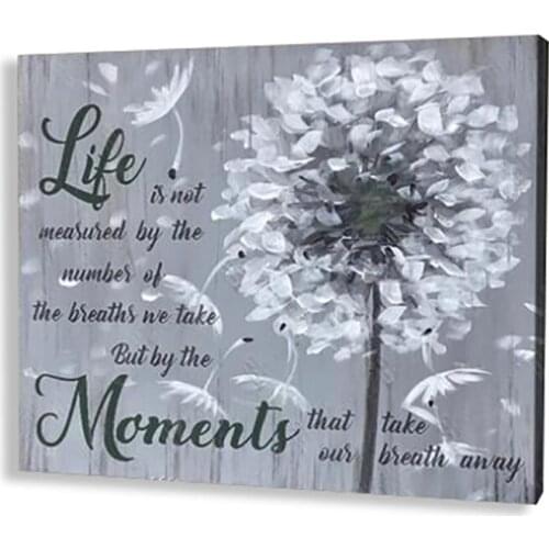 Nordic Gray White Dandelion Canvas Painting Modern Art Print Pictures for Home Decoration Living Room Abstract Wall Poster