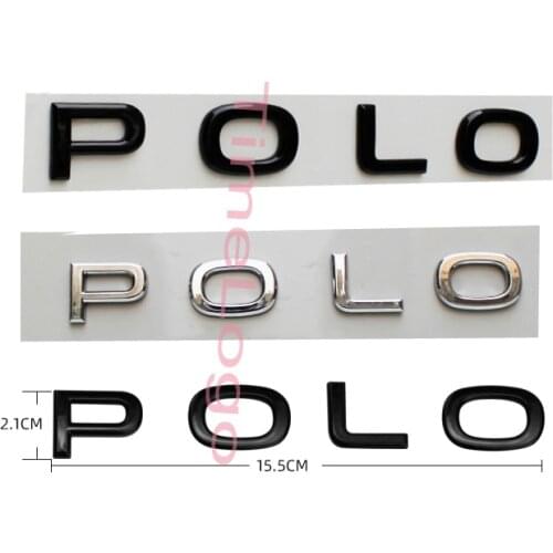 2021 New Letters Emblem Badge for VW POLO Car Refitted Middle Trunk Sticker Logo Accessory for Volkswagen Glossy Matte Black