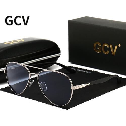 GCV 2021 New Trend Quality Titanium Alloy Mens Sunglasses Polarized Sun Glasses Women Pilot Mirror Eyewear Oculos De Sol