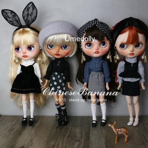 4 Colors 1PCS Casual Collar Long-sleeve Shirt for Blyth, Licca, Azone Doll Clothes Accessories