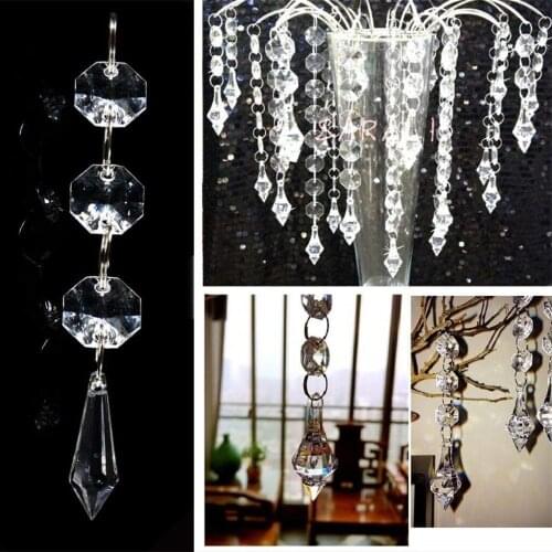 Clear Glass Diamond Drops Ornaments for Christmas Tree Decorations, Set of 10, Drop Shape