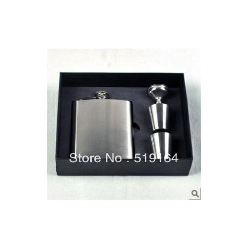 S/4 Outdoor Portable 7OZ Liquor Rectangle Hip Flask Wine Pot With Wine Cup GIFT SET