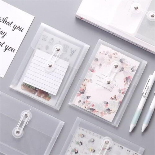 5PCS Thickened Transparent Stickers Storage Bag A6 Card Holder Portable File Folder Desktop Earphone Bag Desk Organizer Bag