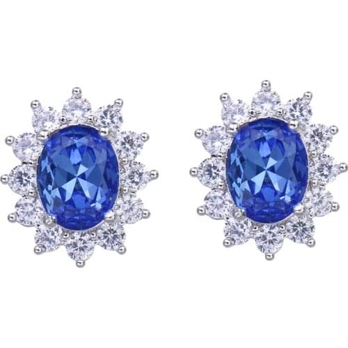 Bettyue Classic Round Design Noble Earring For Women&Girls Fashion Statement Shiny Blue Cubic Zircon Jewelry In Party Gift