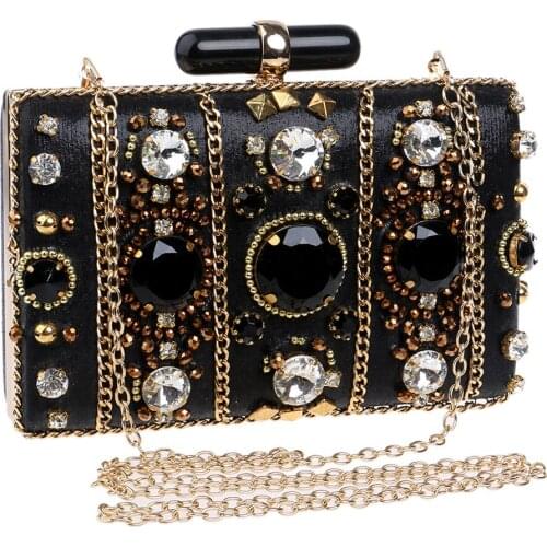 Chains Bags Women evening party handbag diamonds elegant purses luxury crystal clutches bridal wedding party flower purses bag