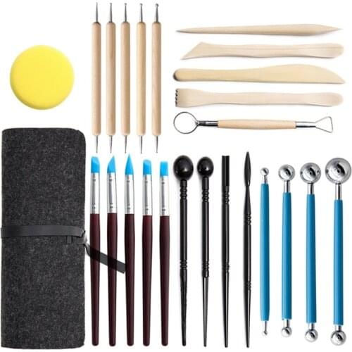25pcs Ball Stylus Clay Sculpting Tool Carving Point Drill Pen Scraper Pottery