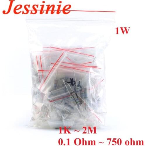 300Pcs 1W Carbon Film Resistors 0.1 Ohm ~ 750 ohm or 1K ~ 2M 5% Assorted Kit Resistance 30 Values*10pcs