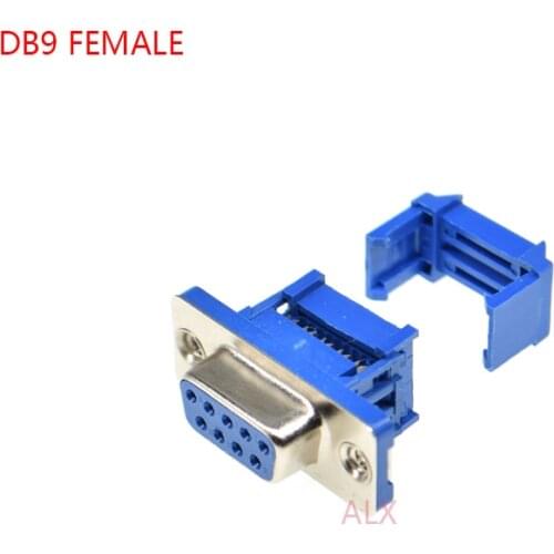 5PCS DIDC9 DB9 feMALE serial port CONNECTOR IDC crimp Type D-Sub RS232 COM CONNECTORS 9pin socket 9p Adapter FOR ribbon cable