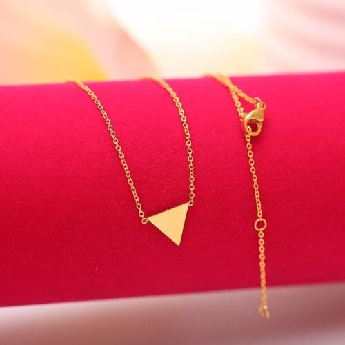 PROMOTION 2020 Chic Charming Popular Stainless steel Necklace & Triangle Pendants for girl Gold Sliver Plated Fashion Jewelry