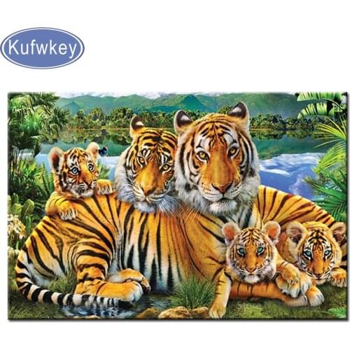 Diamond Embroidery tigers 5D DIY Diamond Painting wild animals Cross Stitch kit Full square resin Drill Rhinestone Mosaic art