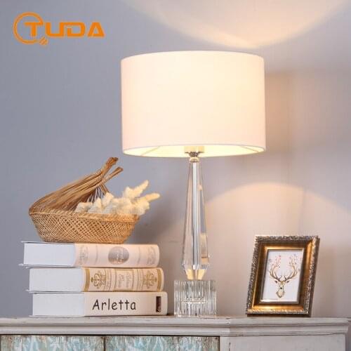Free Shipping Post-Modern Luxury Crystal Lamp for Bedroom Living Room Bedside Lamp Simple Fashion Decorative Lamps Eu Plug E27