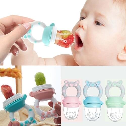 Baby food bite Cup fruit and vegetable Feeder Bottle baby eat fruit pacifier auxiliary food artifact silicone gum feeding cup