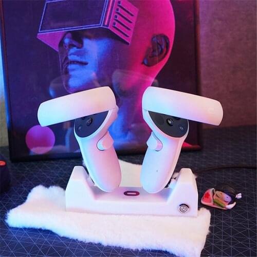 Dual Controller Storage Stand Base Holder Magnetic Charging Station for Oculus Quest2 Handle Parts
