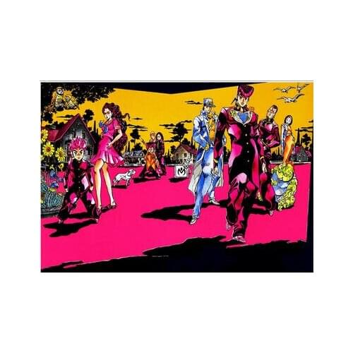 More style JoJos Bizarre Adventure Action Japan Anime Kid Art Film Print Silk Poster Home Wall Decor 24x36inch