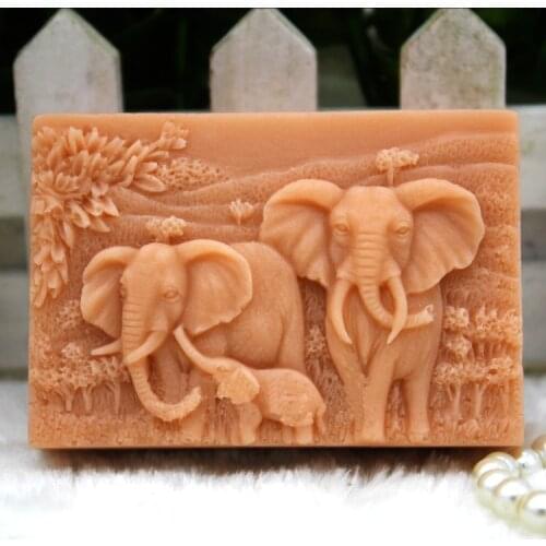 Silicone Mold Handmade Animals Soap Mould Food Grade Mold African Elephant Pattern Soaps Molds Aroma Stone Molds Silicone Rubber