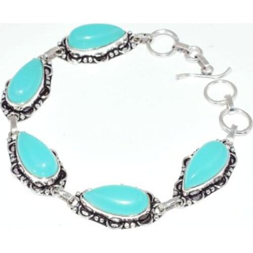 Chalcedony Bracelet Silver Overlay Over Copper , 23 cm, B3688