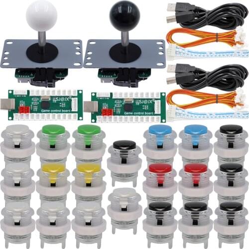 SJ@JX Arcade Game 2 Player Controller DIY Kit Microswitch Button 4&8 Way Joystick USB Encoder Fighting for PC MAME Raspberry Pi