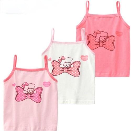 3pcs/Lot Summer Baby Undershirt Singlet Girls Shirts for Children Cartoon Cotton T-shirt Tops Camisoles Underwear Kids Tanks