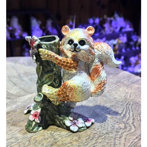 Metal Animal Desk Desktop Pen Holder, Pen Container Trinket Gif Holder Case Metal Animal Crafts Metal Desk Display