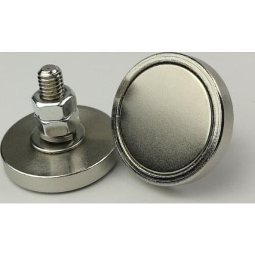 10pcs D30mm Powerful Neodymium N52 Magnet Pot with Long External Thread M6*20mm Led Panel Fixture Steel Cup Magnets Sucker