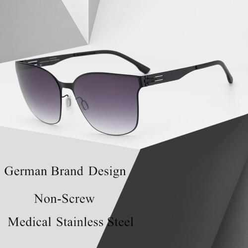 2021 German Brand Design Sunglasses Men Polarized Non-Screw Medical Stainless Steel Sun Glasses Frame Super Light Eyewear Sunny