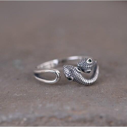 925 STERLING SILVER Snake men mens punk biker rings Ring jewelry A5934