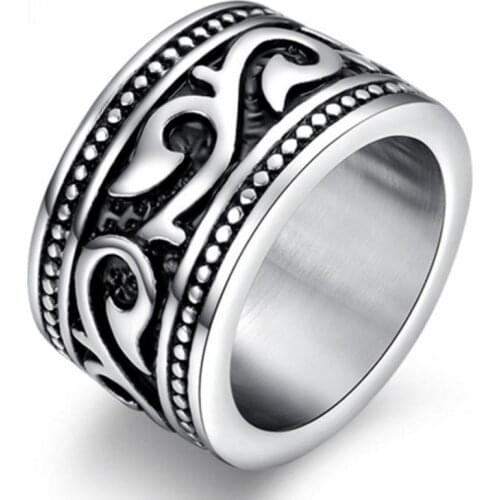 Mens Personality Domineering Ring Index Finger Ring Trendy Titanium Steel Pull Finger Cocktail Gothic Ring Jewelry