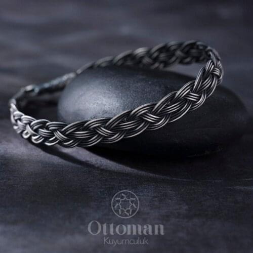 Silver Knitted Kazaz Bracelet 925 Sterling Adjustable