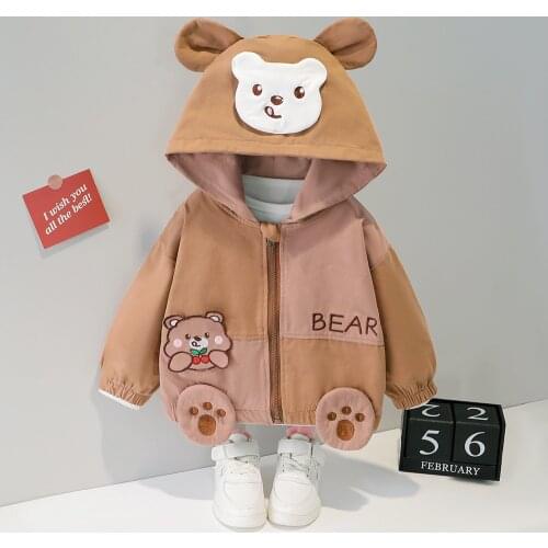Autumn New Long-Sleeved Jacket Boys And Girls Cute Rabbit Zipper Hooded Casual Jacket 6 Months-3 Years Old