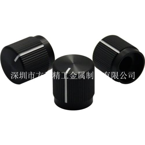 All-aluminum matte anodized etched character mark knob rotary control handwheel 15x15x6mm amplifier power switch