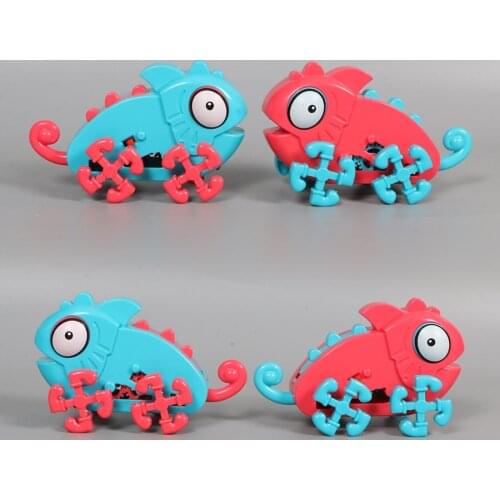 DIY Assemble Chameleon Robot Electronic Toys,Competitive Crawl Chameleon Interactive Game For Children Educational Toys