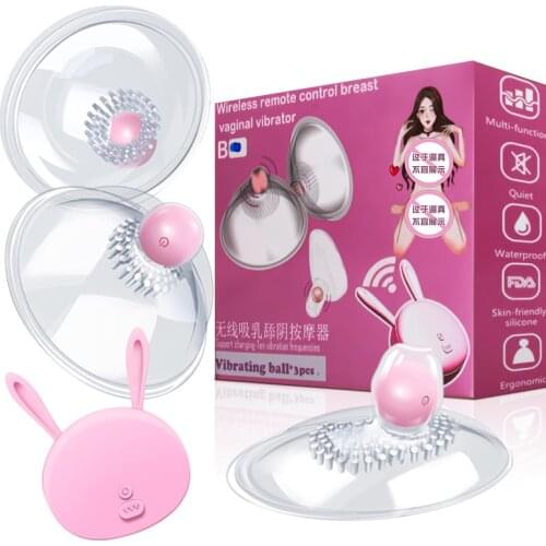 Sex Toys for Wireless Remote Control Couple 20 Speed Nipple Vibrator Clitoral Stimulation Silicone Breast Massager Enlarged