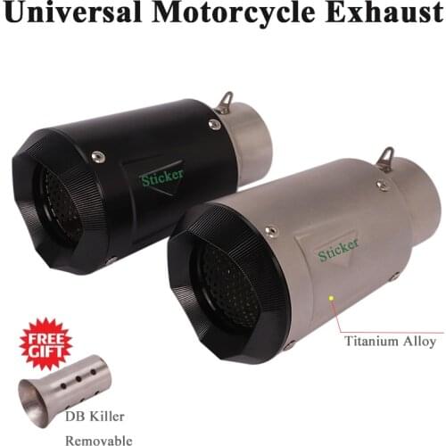 Universal 60mm Motorcycle Exhaust Escape Modified Titanium Alloy Muffler DB Killer For S1000RR CBR1000RR R6 Z900 MT09 DUKE 1290