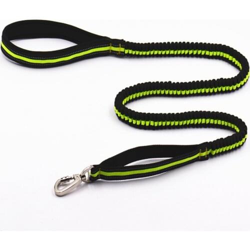 Retractable dog leash Durable Dual-Handle Bungee Dog Leash Reflective dog lead with Padded Handle strong leash for large dog