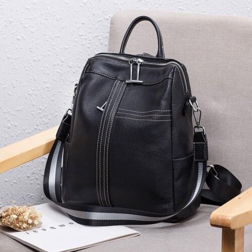 Women Backpack Female Shoulder Bags Multi-purpose Genuine Leather Travel Bag Casual Large School Bags for Teenage Girls Bagpack