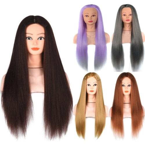 ZM Training Head With Long Thick Hair Practice Makeup Hairdressing Mannequin Dolls Styling for Sale Cosmetology Mannequin Head