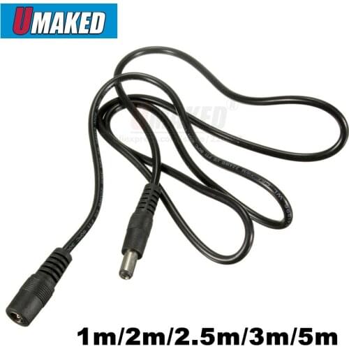 1 2 2.5 3 5meter long DC extension cable wire male to Female connector 5.5*2.1mm Black extend wire connector for strip lighting