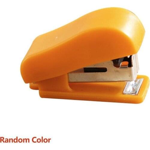 1set (1 Pc Stapler+staples) 3 Colors Random Colorful Office Portable Stapler Learning Stationery Mini For 10# Staples Stapl H9L0