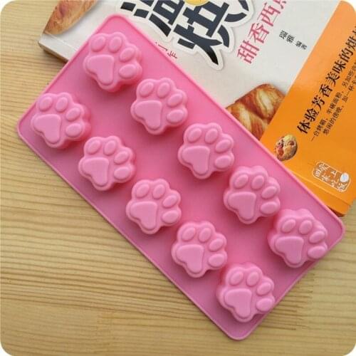 1Pcs Mini Cute 10 Cat Claw Silica Baking Cake Mould Multi-function Durable Jelly Biscuit Cake Baking Mould